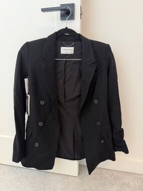 Aritzia Babaton Black Samuel Double-Breasted Blazer 00